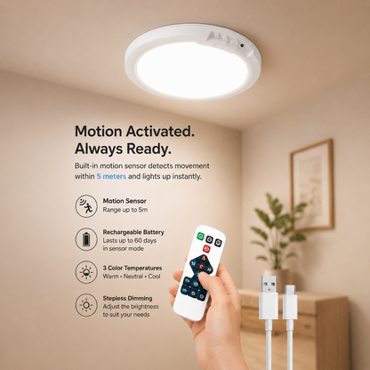SensaHalo™ Rechargeable Motion Sensor Ceiling Light
